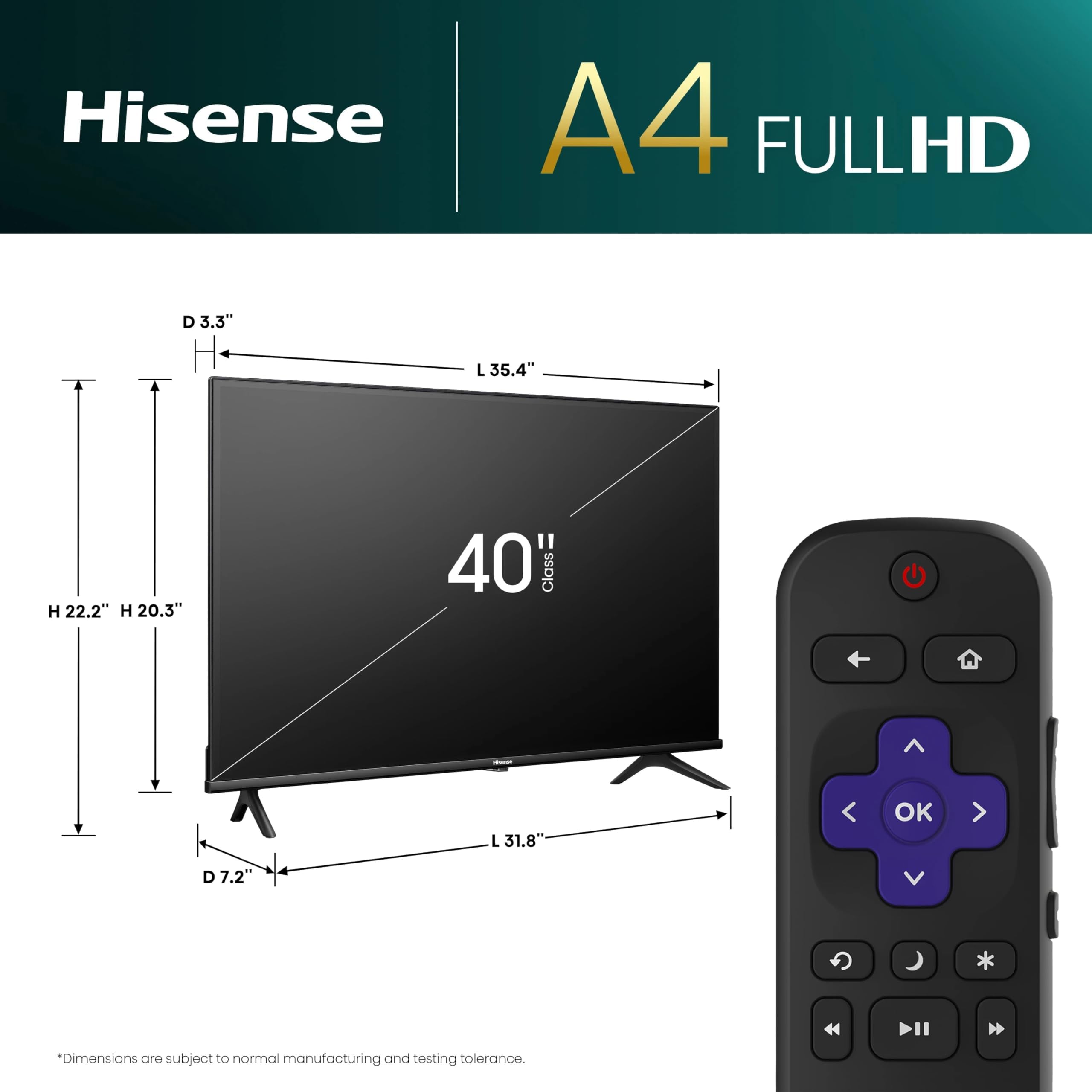 Hisense 40A4NR back ports show versatile connectivity for cable and streaming devices