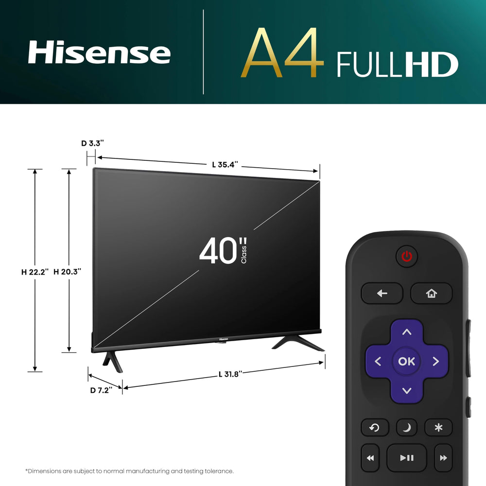 Hisense 40A4NR back ports show versatile connectivity for cable and streaming devices