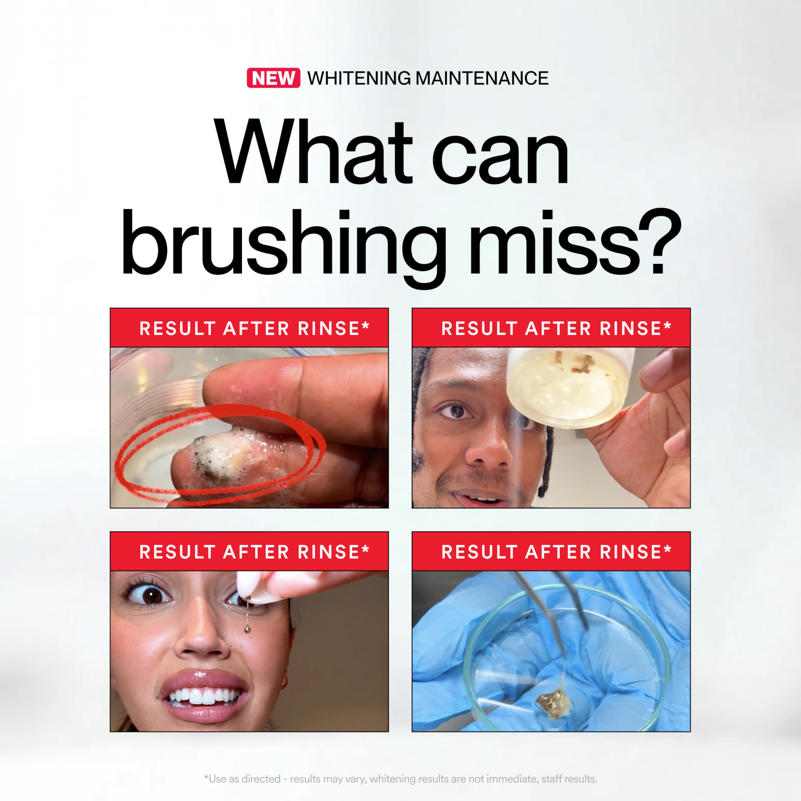 HISMILE iD Stain mouthwash on bathroom shelf for daily routine.