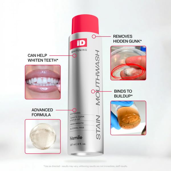HISMILE iD Stain mouthwash finish delivering a clean mouth feel.