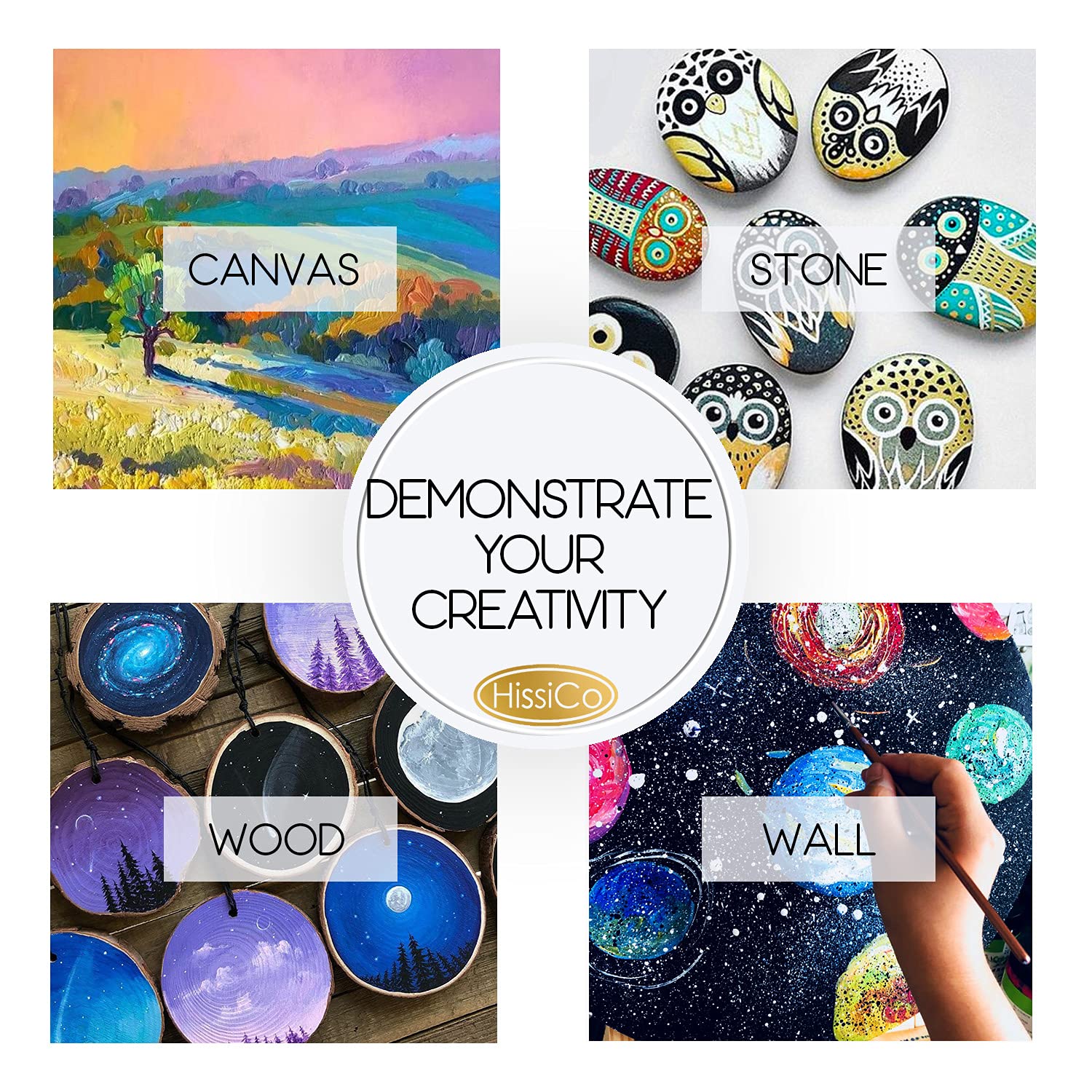 HissiCo non-toxic safety label emphasizes kid-friendly art supplies.