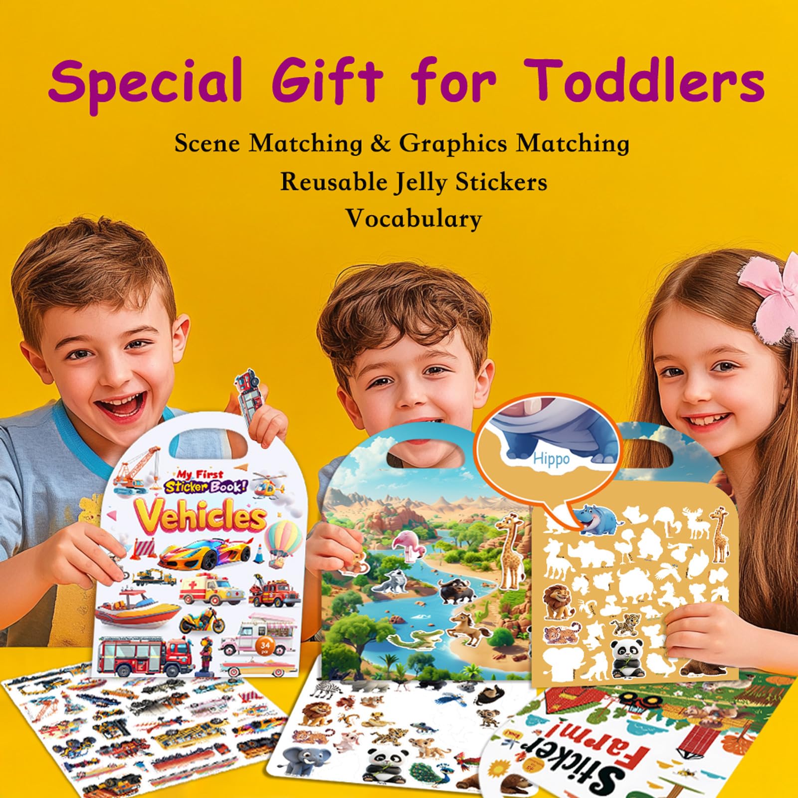 HitGoo animals farm stickers ideal for imaginative play and classroom activities.
