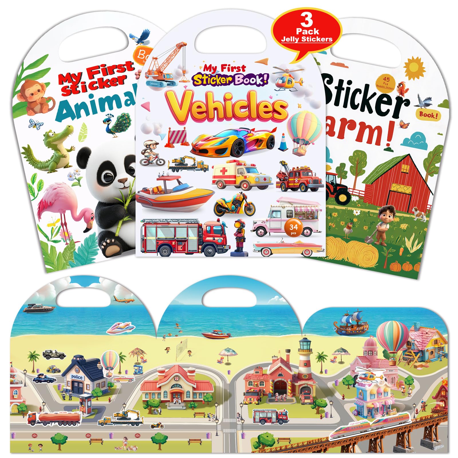 HitGoo vehicles truck stickers for kids' playtime and car-themed fun.