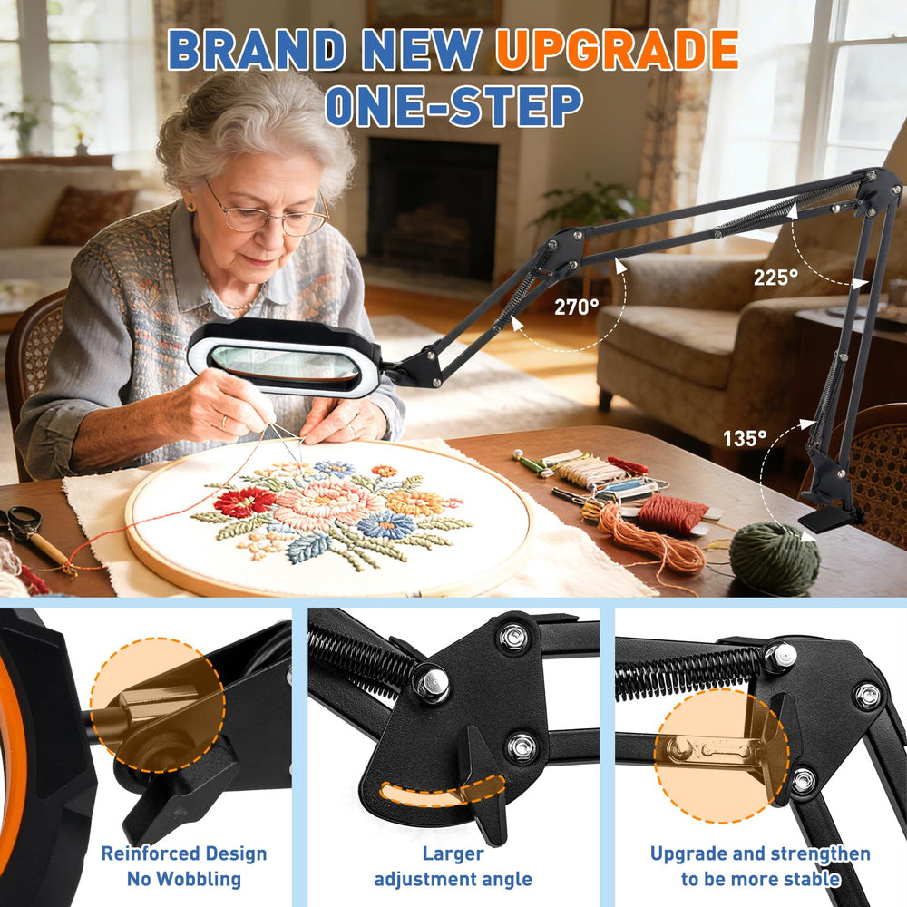 HITTI clamp base secures the lamp on a sturdy table.