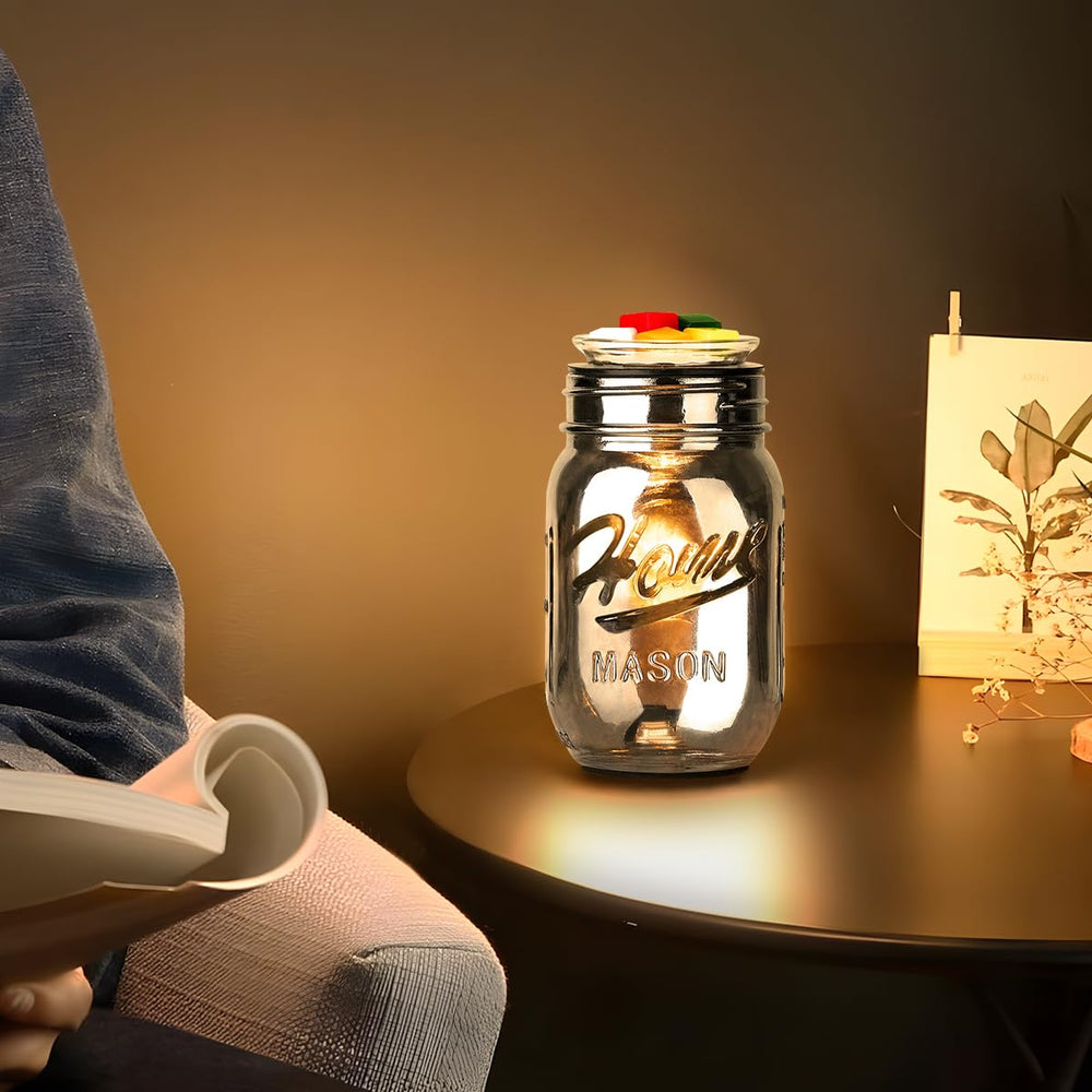 Hituiter fragrance warmer black night-light on, ambient glow in use