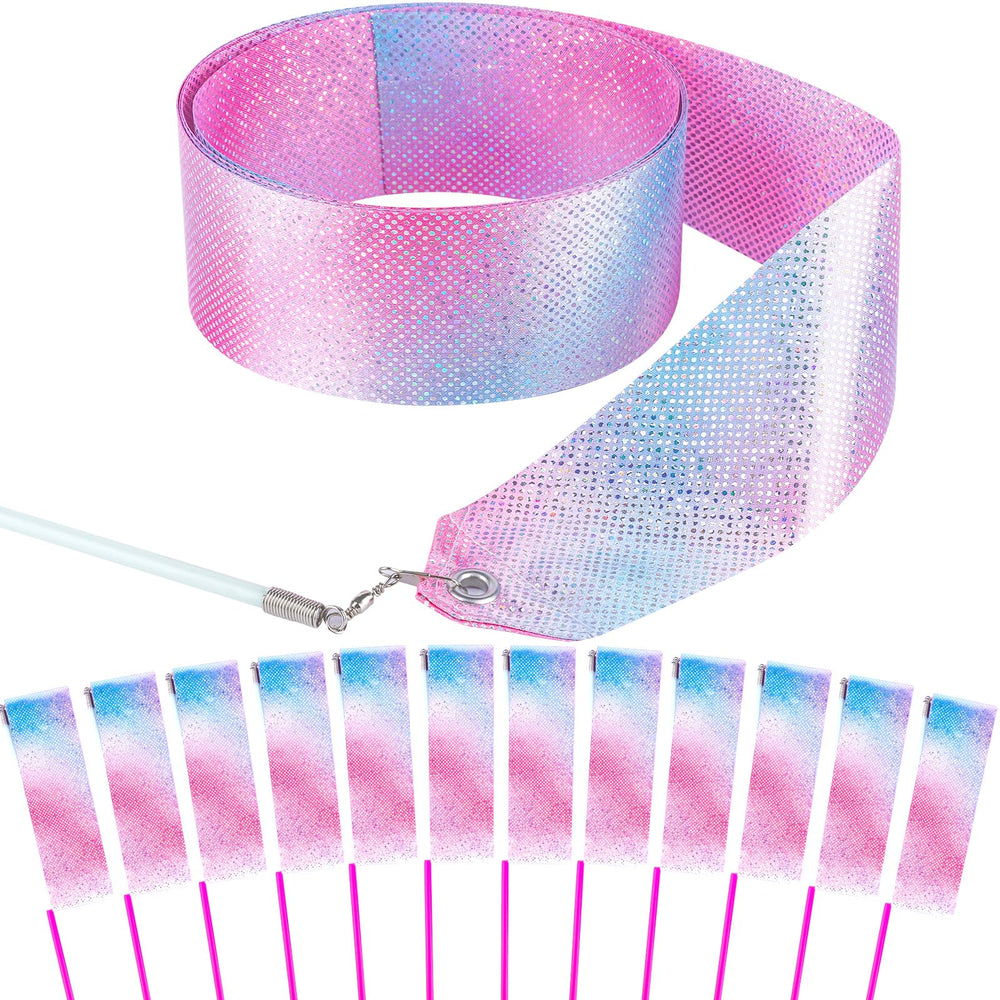 HiUnicorn sparkling dance wand with pink and blue ribbons for twirling fun