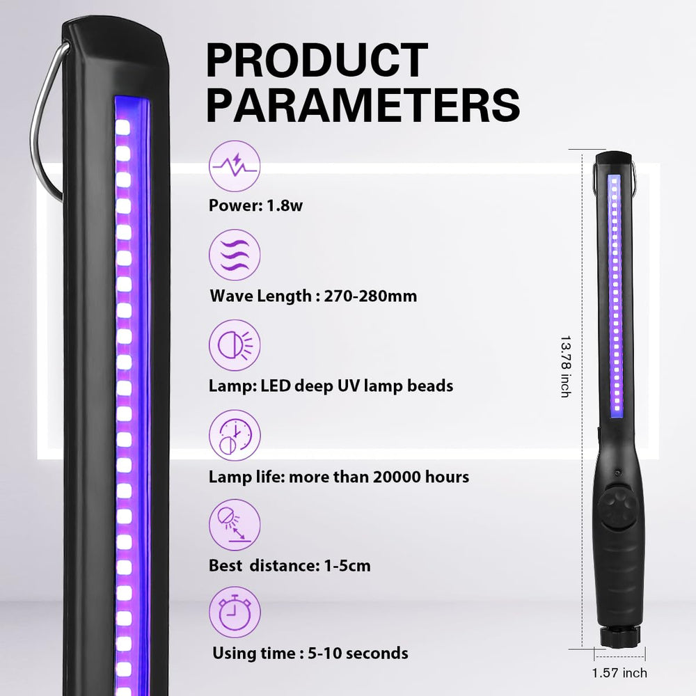 HIUPN USB rechargeable UV sanitizer with USB cable for easy charging