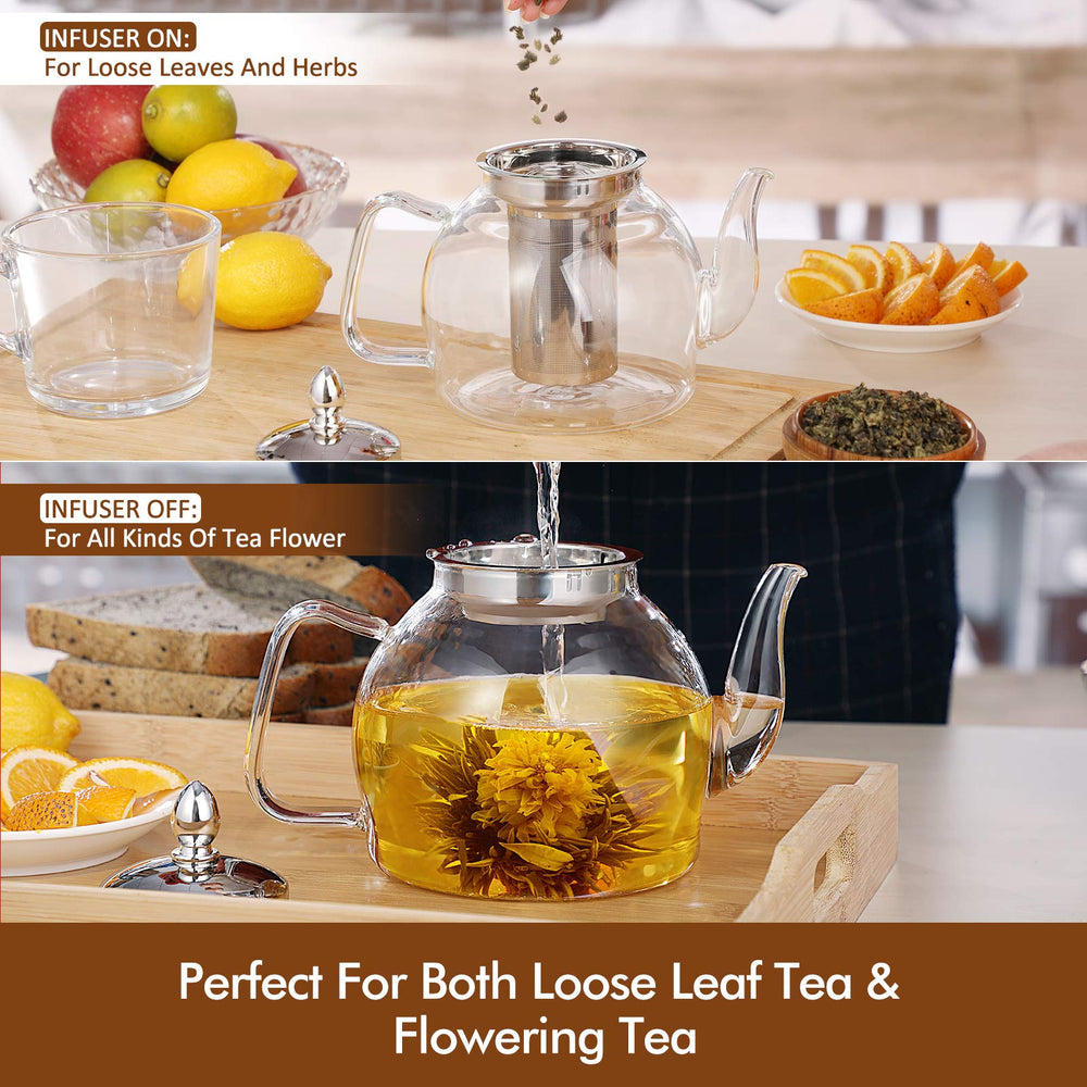 HIWARE teapot ergonomic handle ensures comfortable, controlled pouring.
