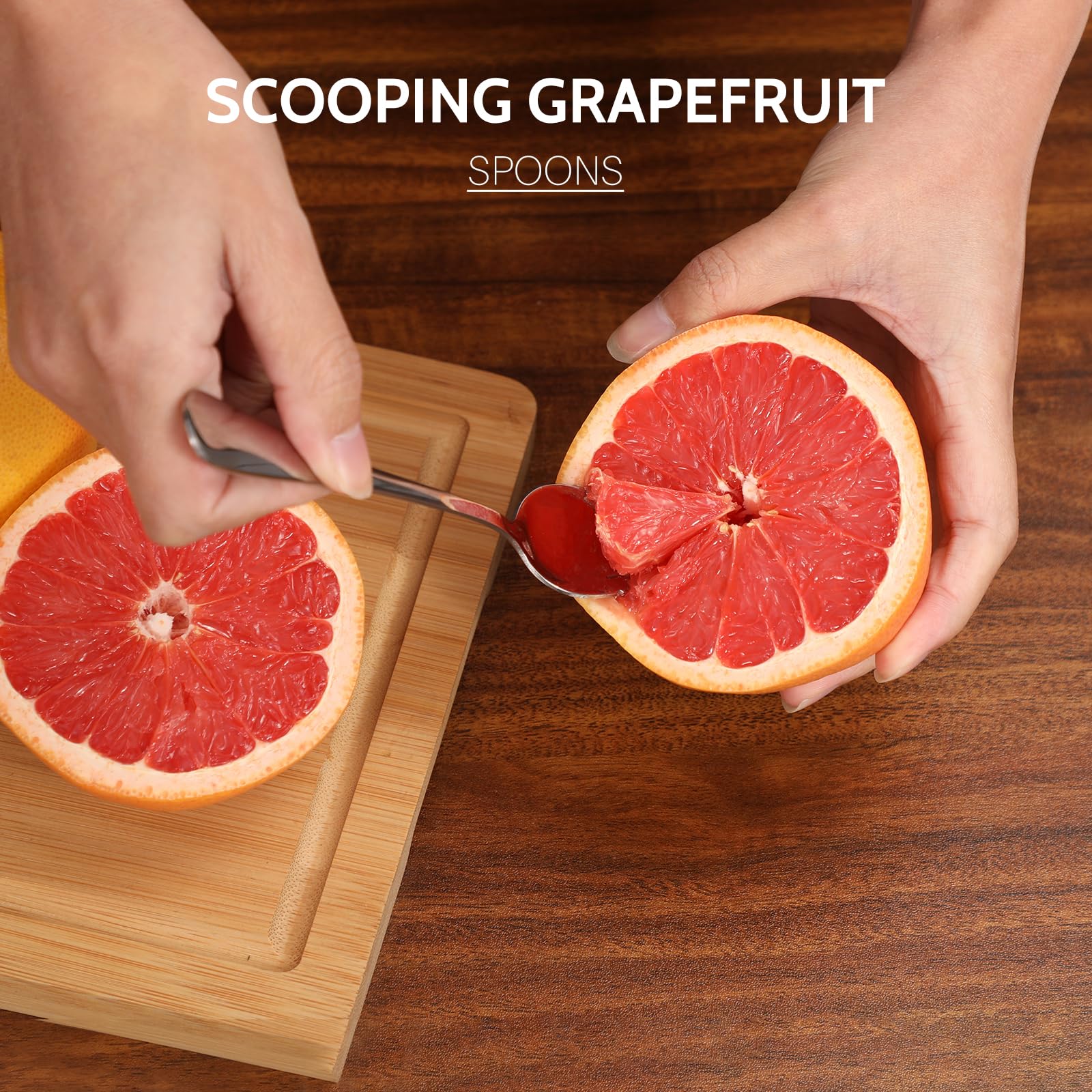 Hiware grapefruit knife and spoons in stainless finish for modern kitchen look.