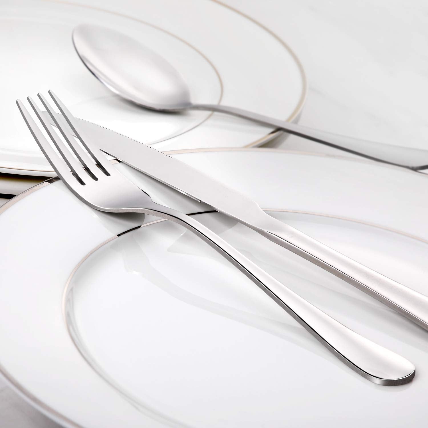 Hiware 18-8 stainless steel forks image, durable cutlery for longtime use.