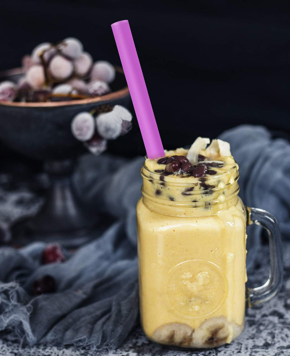 HIWARE dishwasher-safe thick plastic straws for heavy use