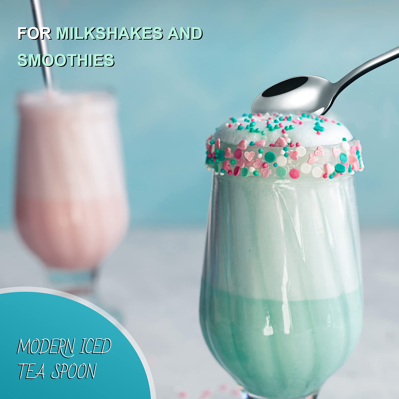 Hiware lemonade and milkshakes easier to stir with the long-handled spoon.