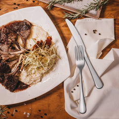 Hiware mirror polish finish fork closeup, adds elegance to any table setting.
