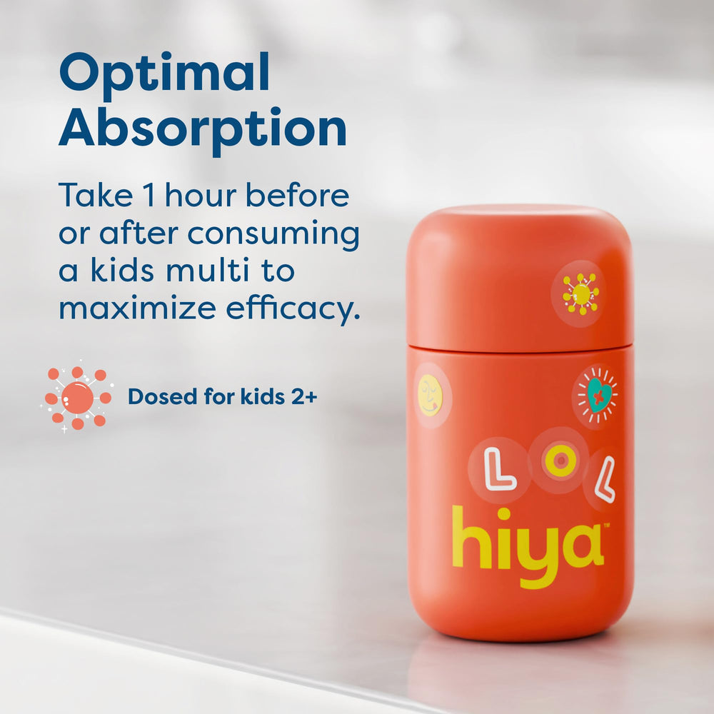 Hiya Iron+ daily-dose formulation promotes smooth absorption.