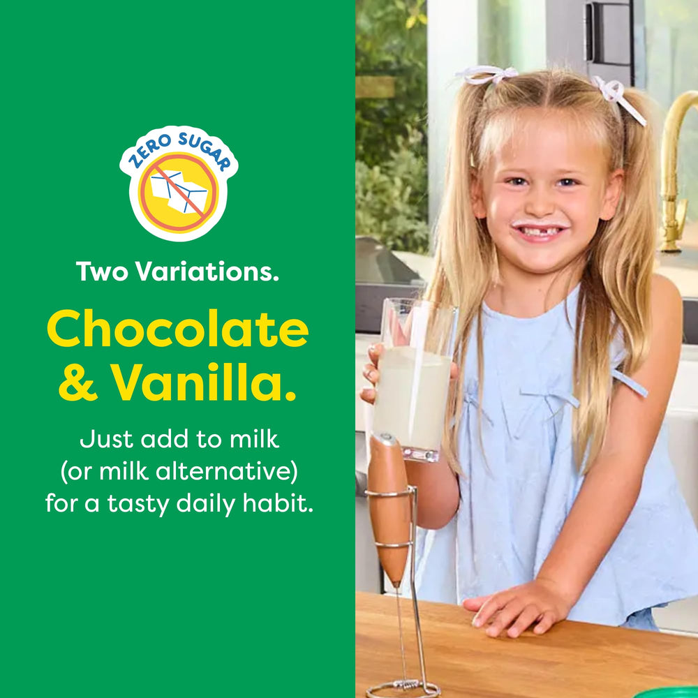 Hiya Kids Greens Powder Sticks certification badge signals third-party testing for safety.