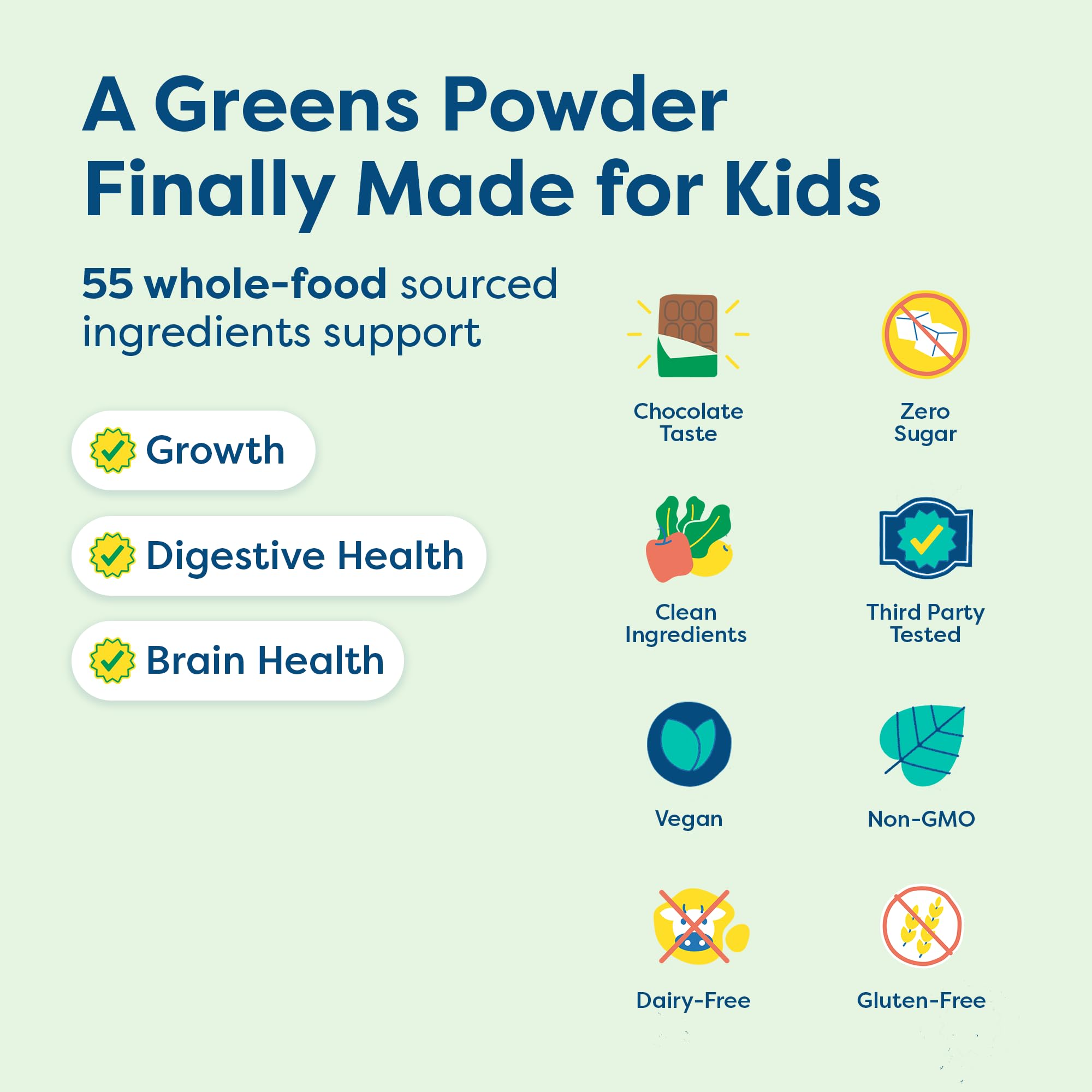 Hiya Kids Greens Powder Sticks being poured into a glass with milk for easy smoothies.