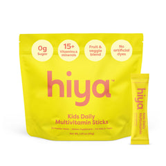 HIYA Kids Multivitamin packaging shows a sugar-free, kid-friendly daily nutrition.