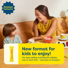 HIYA Kids Multivitamin stick demonstrates easy on-tongue dosing for busy families.