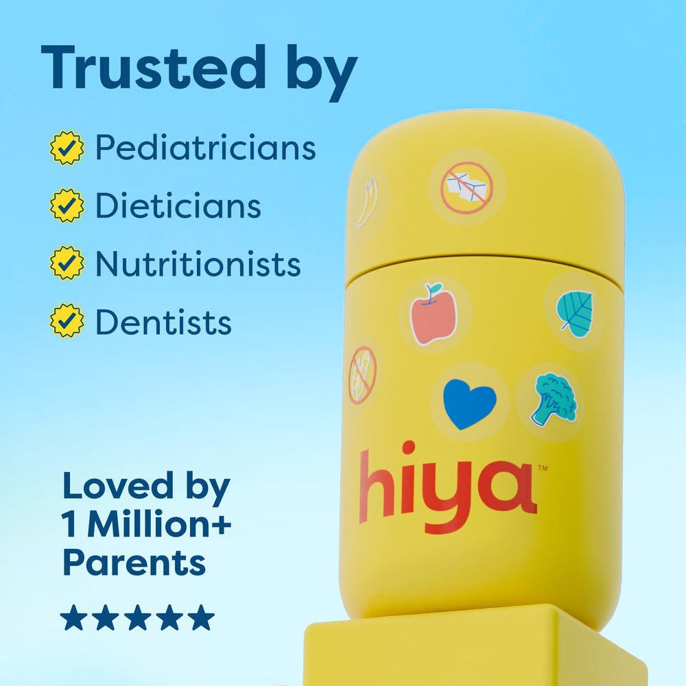 HIYA third-party-testing badge confirms safety and quality standards.