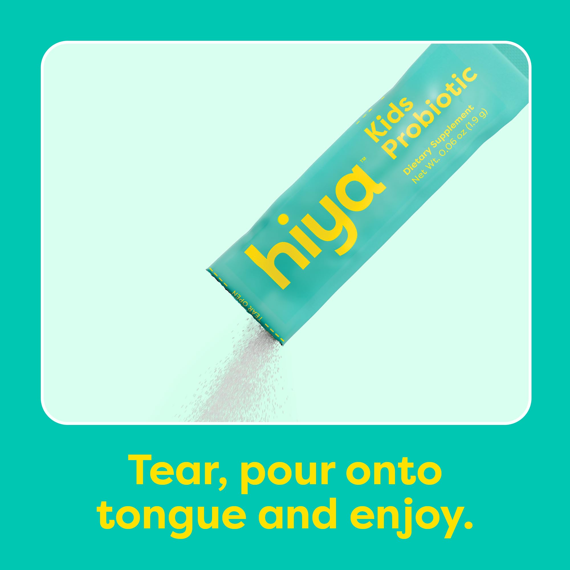 Hiya third-party testing label on the product for safety.