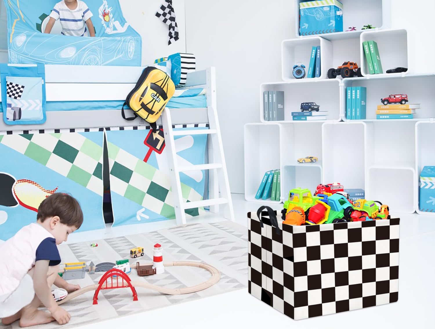HIYAGON collapsible storage bin folds flat for space-saving storage