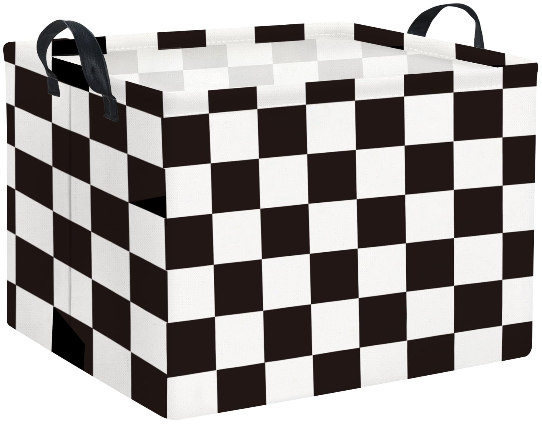 HIYAGON rectangular car basket with checkered pattern boosts car organization and style