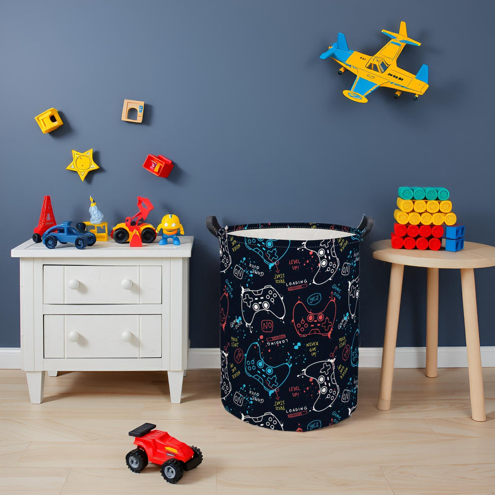 HIYAGON Toy storage bin for kids room keeps clutter tidy and portable