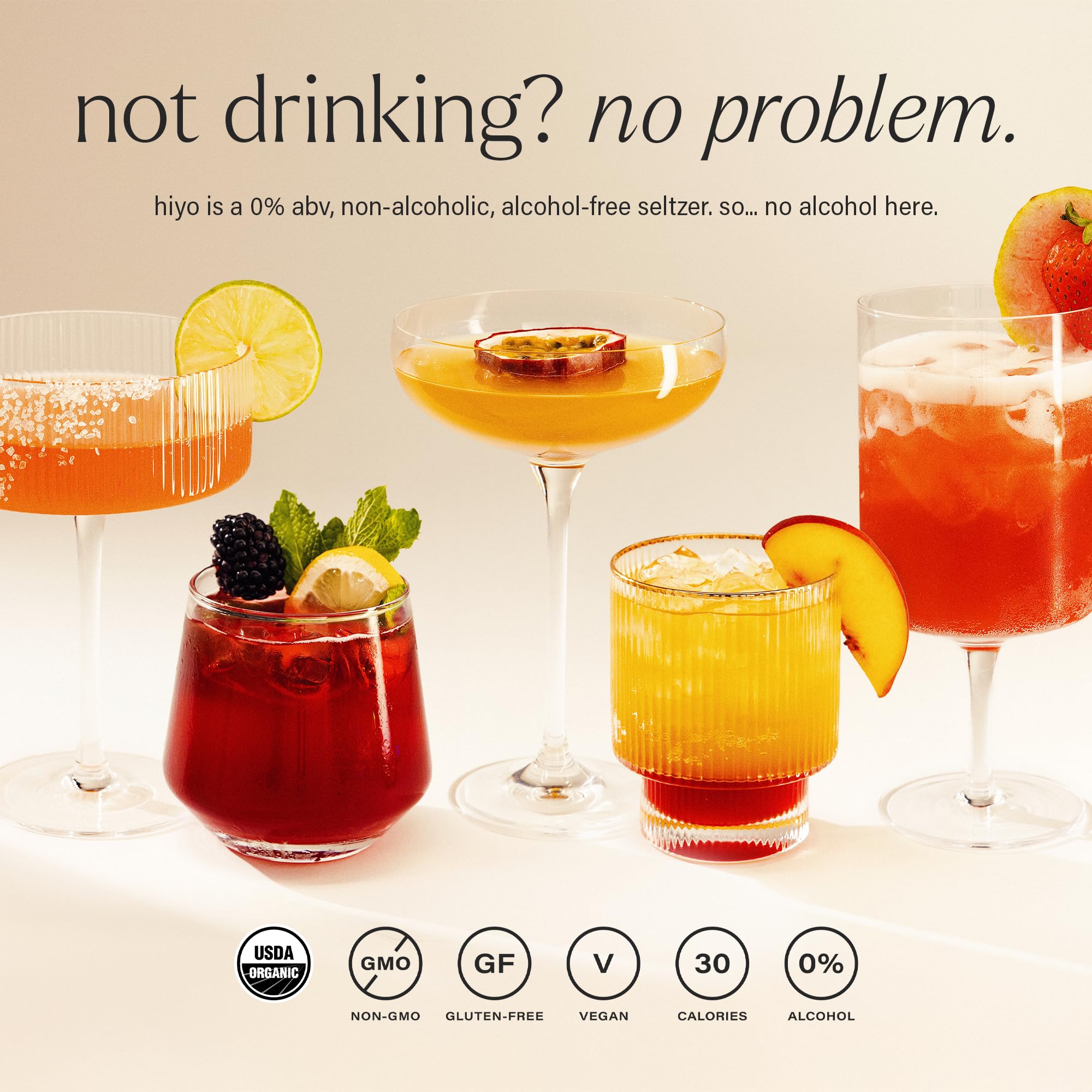 HIYO glass pours sparkling water to create a relaxing moment.