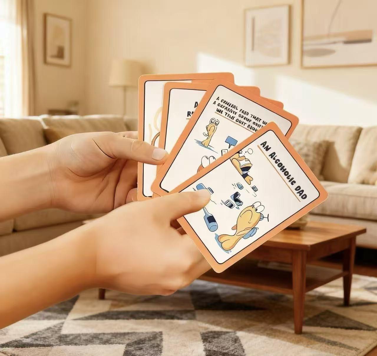 HJIANJUN Go Fish Yourself cards on table; prompts spark shared stories and laughs.