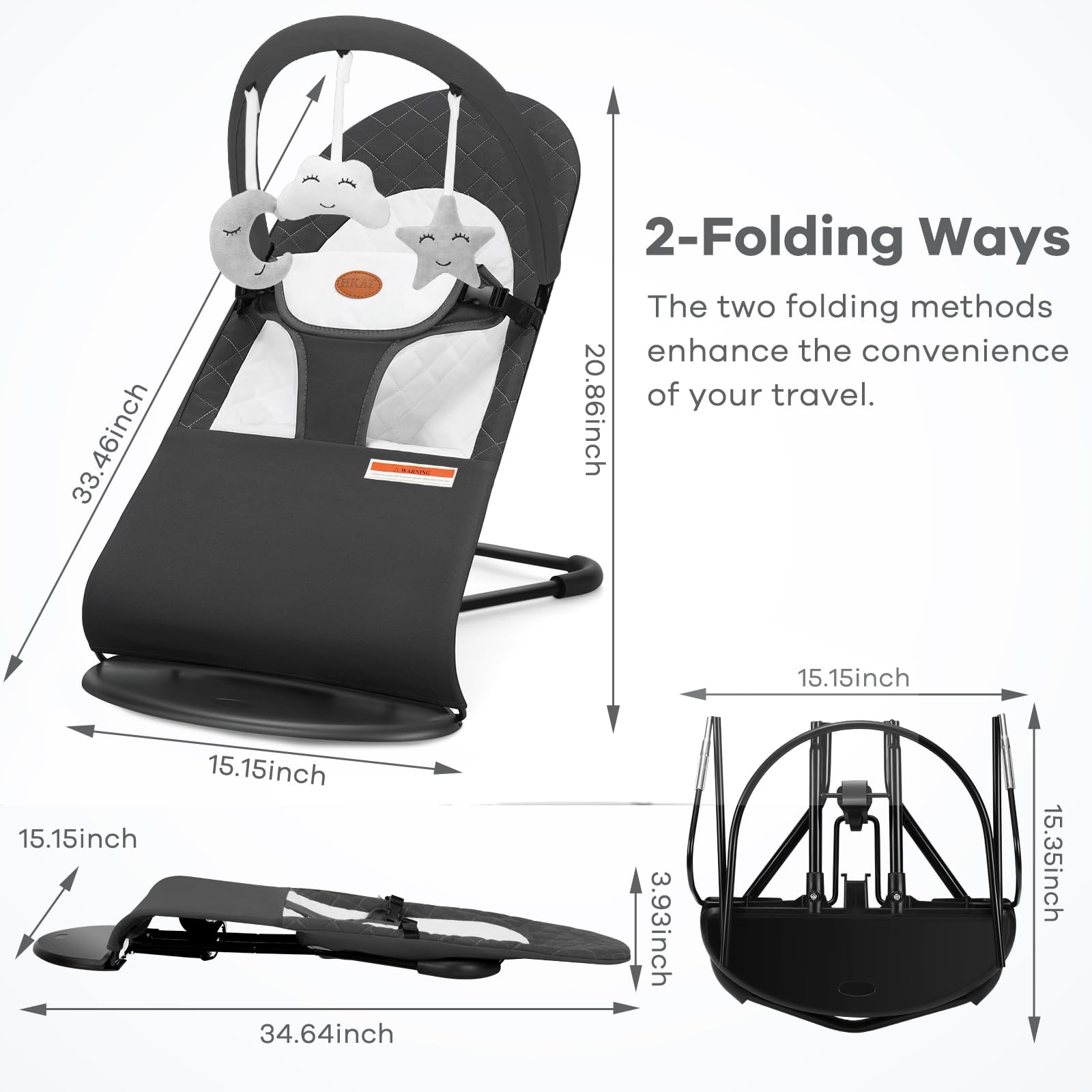 HKAI Bouncer with 3-point harness for secure seating.