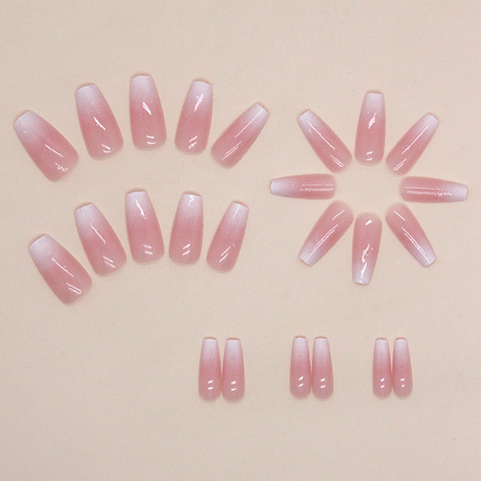 Hkanlre 24-piece press on nails kit with gel glue for secure wear