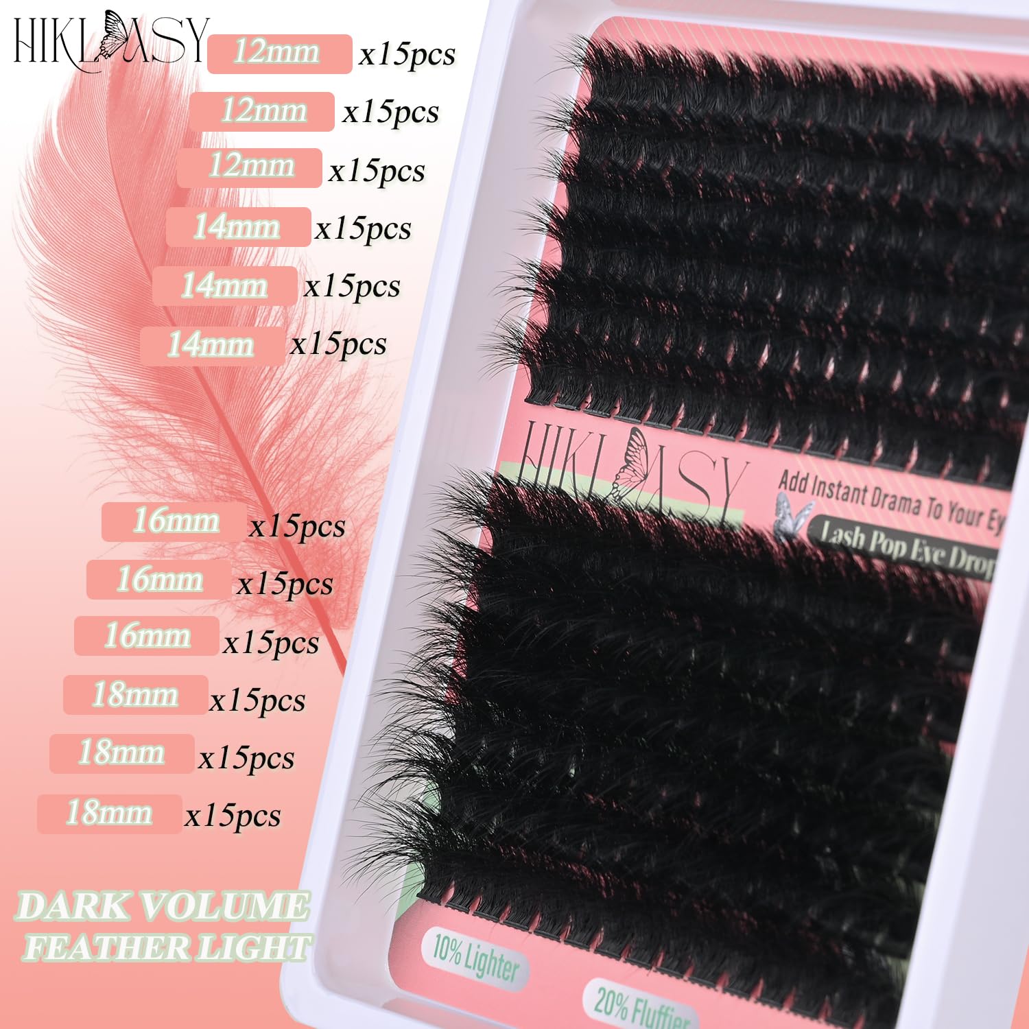 HK HIKLASY mixed 12-18mm lengths enable balanced, natural-looking volume.