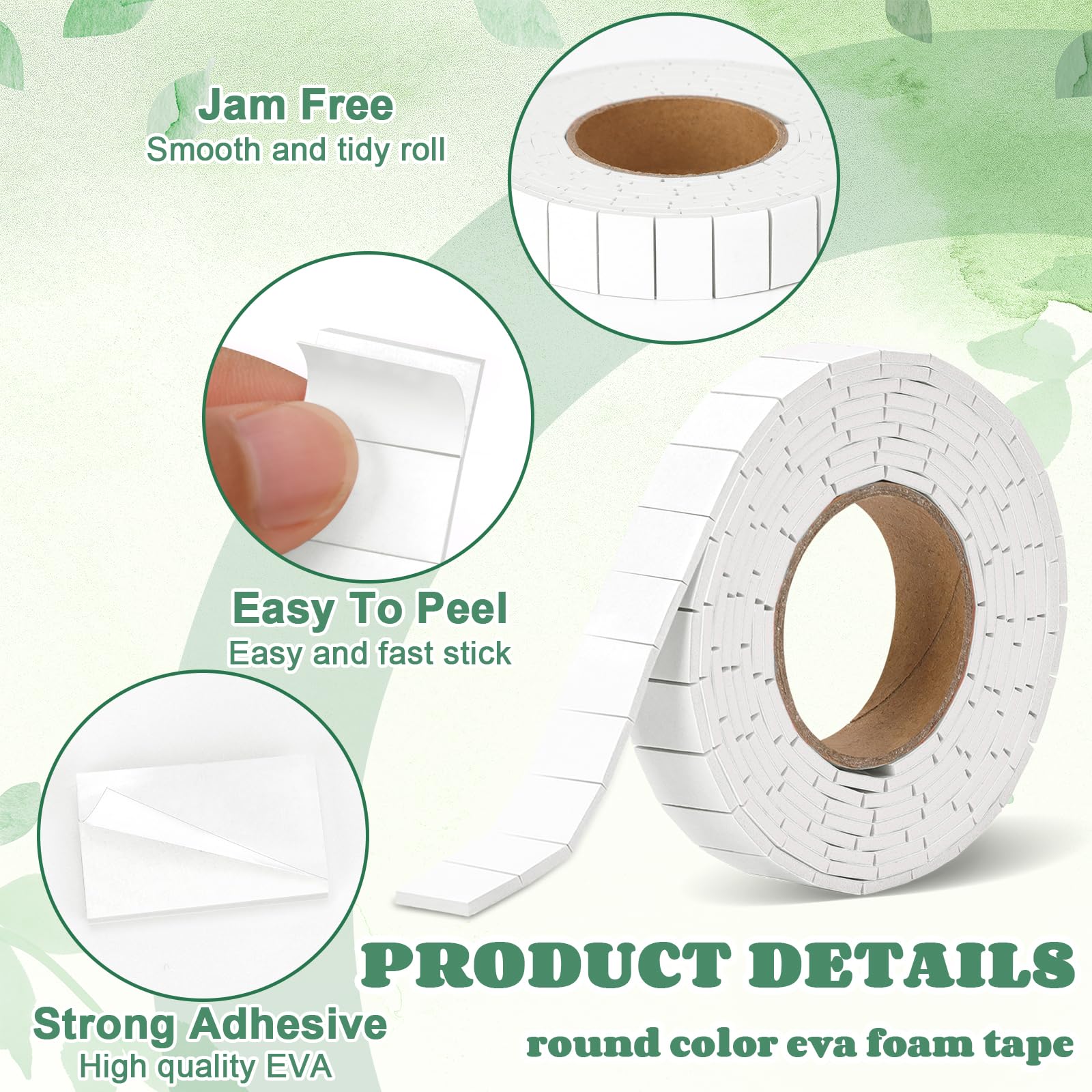 HKSZEH foam tape squares adhesion demo on paper shows strong grip.