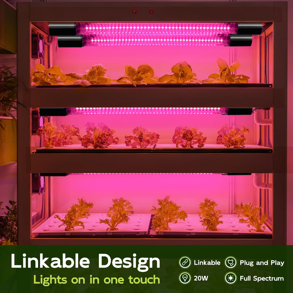 HLite linkable grow lights six units for expansive coverage.