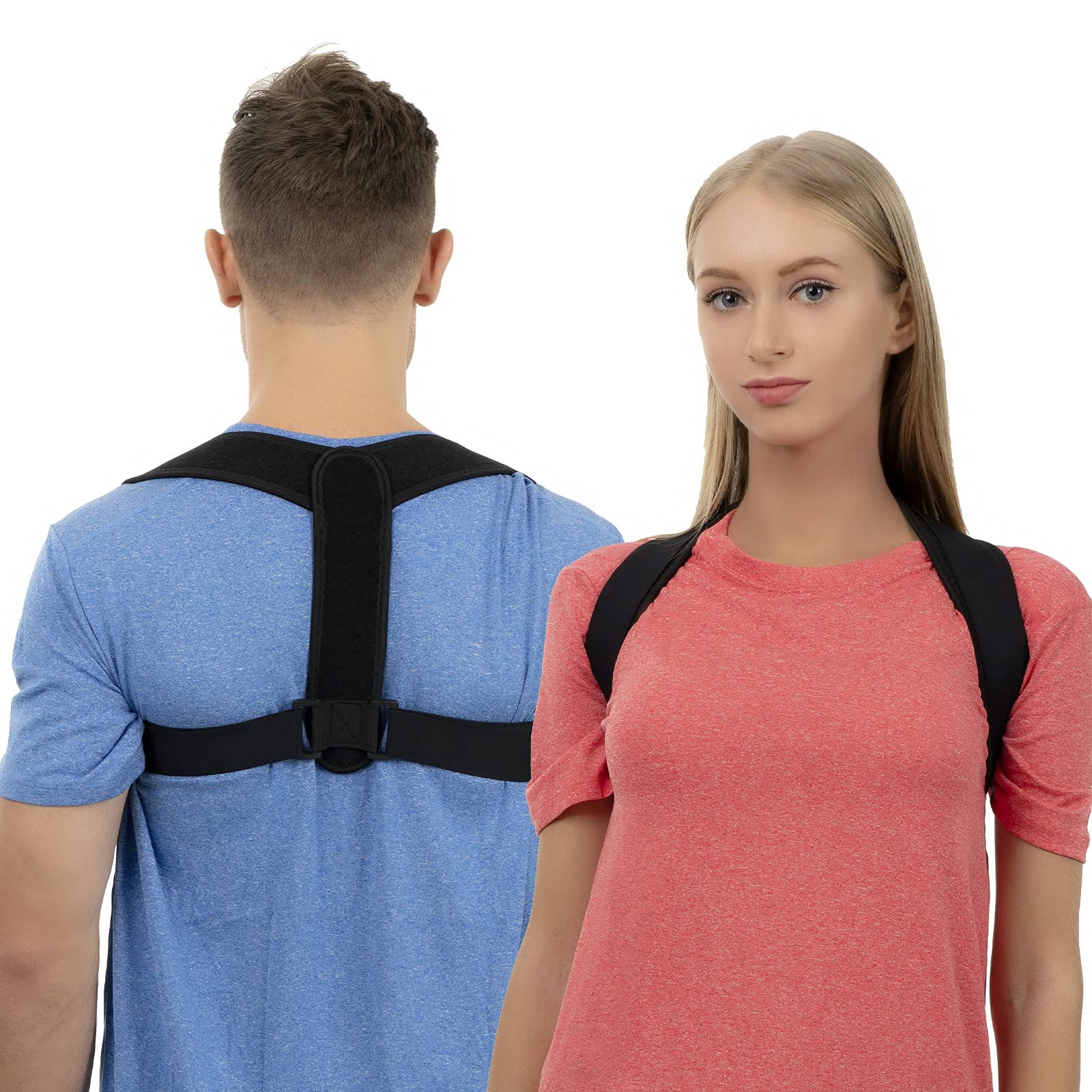 HLOES posture corrector with breathable back brace supports upright posture during work