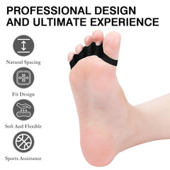 HLOES Toe Spacers worn inside a shoe to improve toe spacing.
