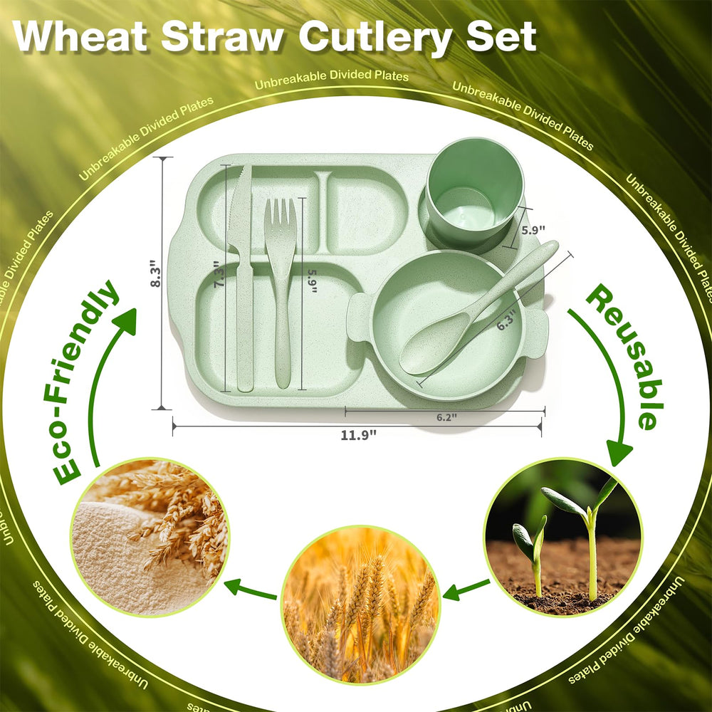 Hlukana 10oz wheat straw cups, easy-to-clean and microwave safe.