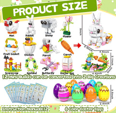 HLXGFCAI twelve mini Easter models build for creative, screen-free play.
