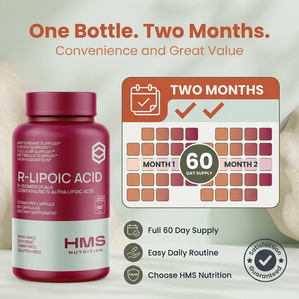 Pouring HMS capsules from bottle to showcase easy daily capsules