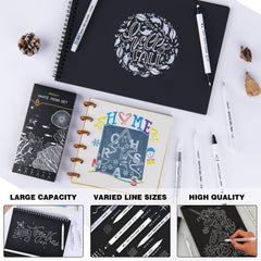 HNIHUY white gel pen 0.8mm tip for smooth mid-line work on crafts.