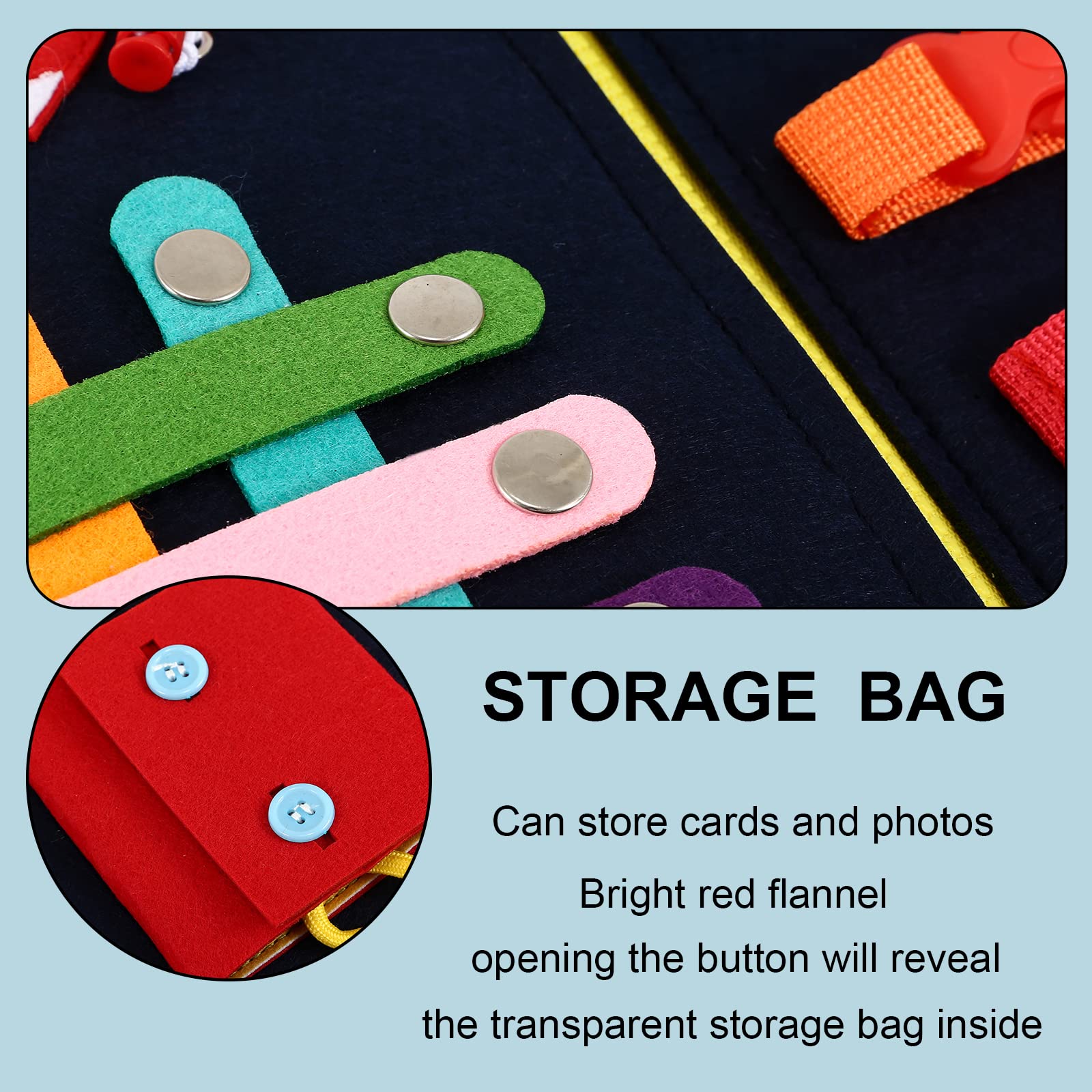 HNYG fidget blanket with 13 sensory items for engagement and calm