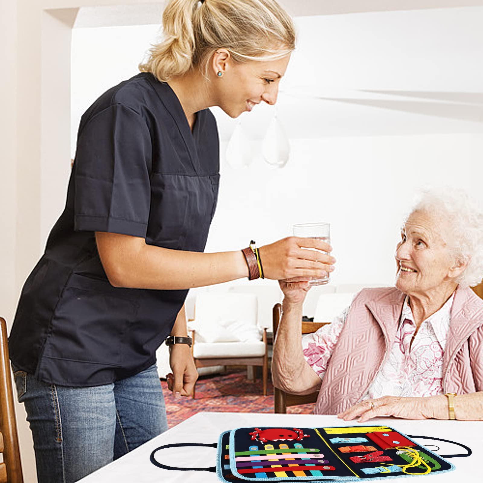 HNYG fidget blanket ideal as a care home gift for seniors