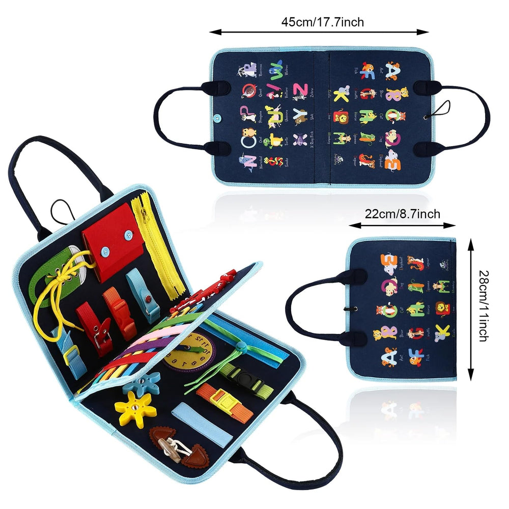 HNYG fidget blanket folded size with convenient handles for transport