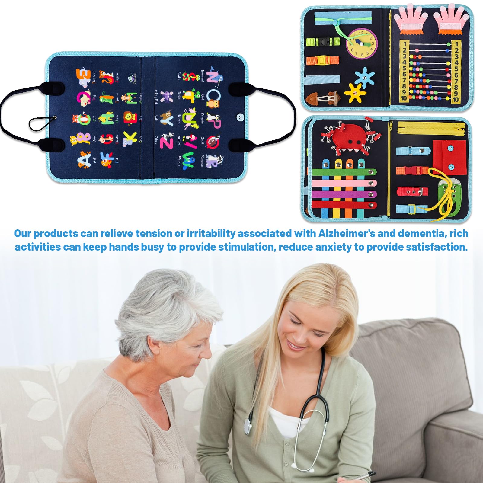 HNYG fidget blanket suitable for quiet car use during journeys