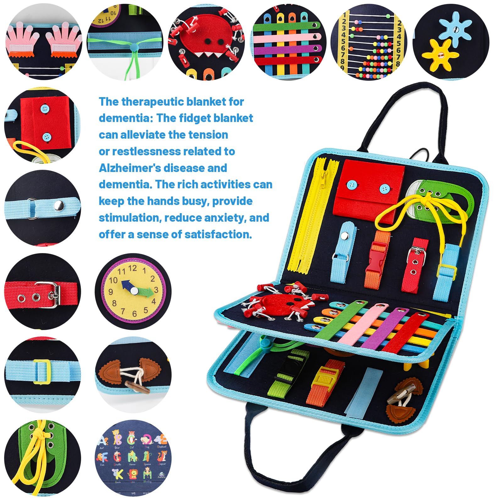 HNYG fidget blanket unfolded size 45x28 cm for desk or lap use