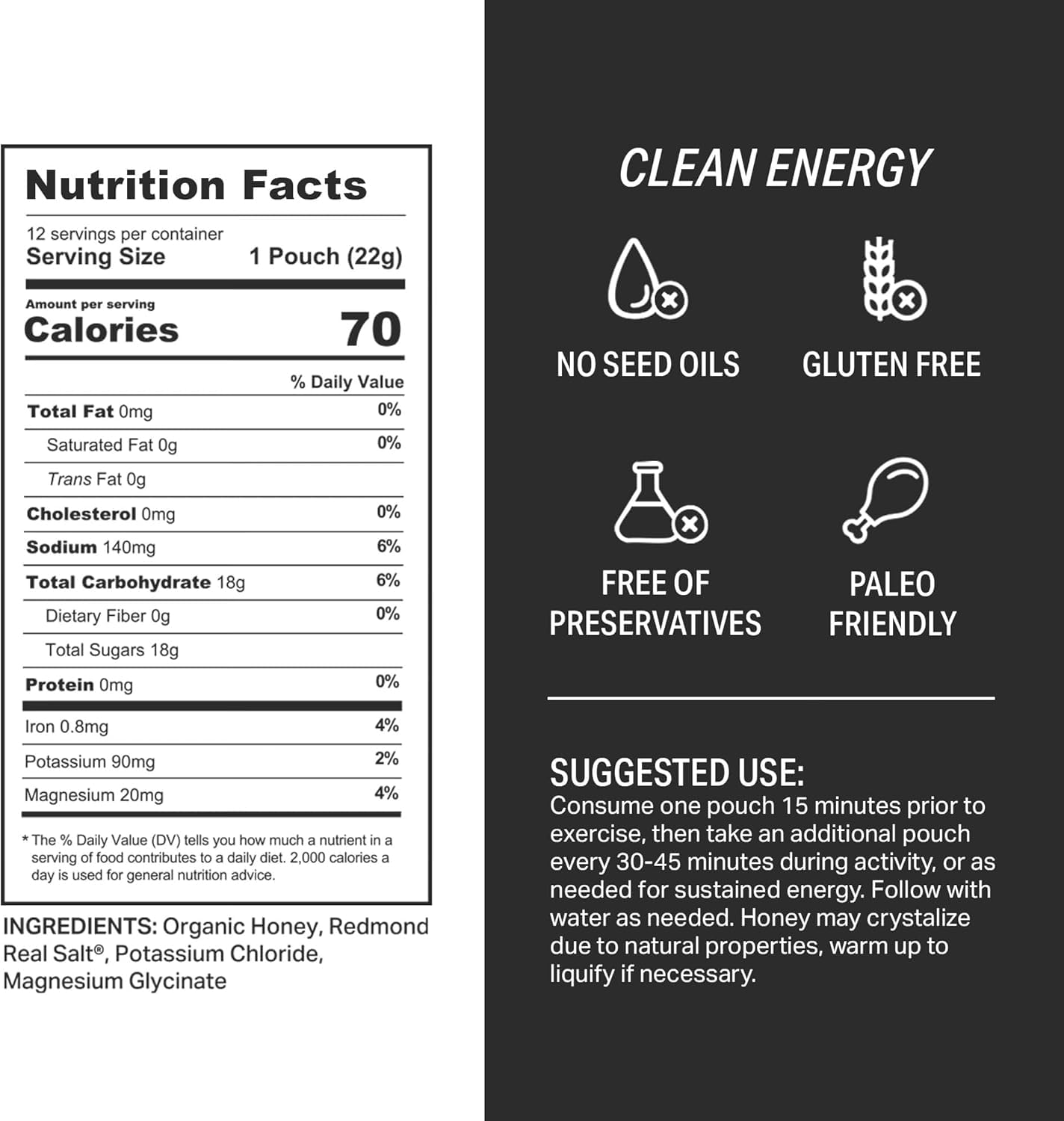 HNY+ energy gel packet close-up highlights smooth jelly texture for fast consumption.