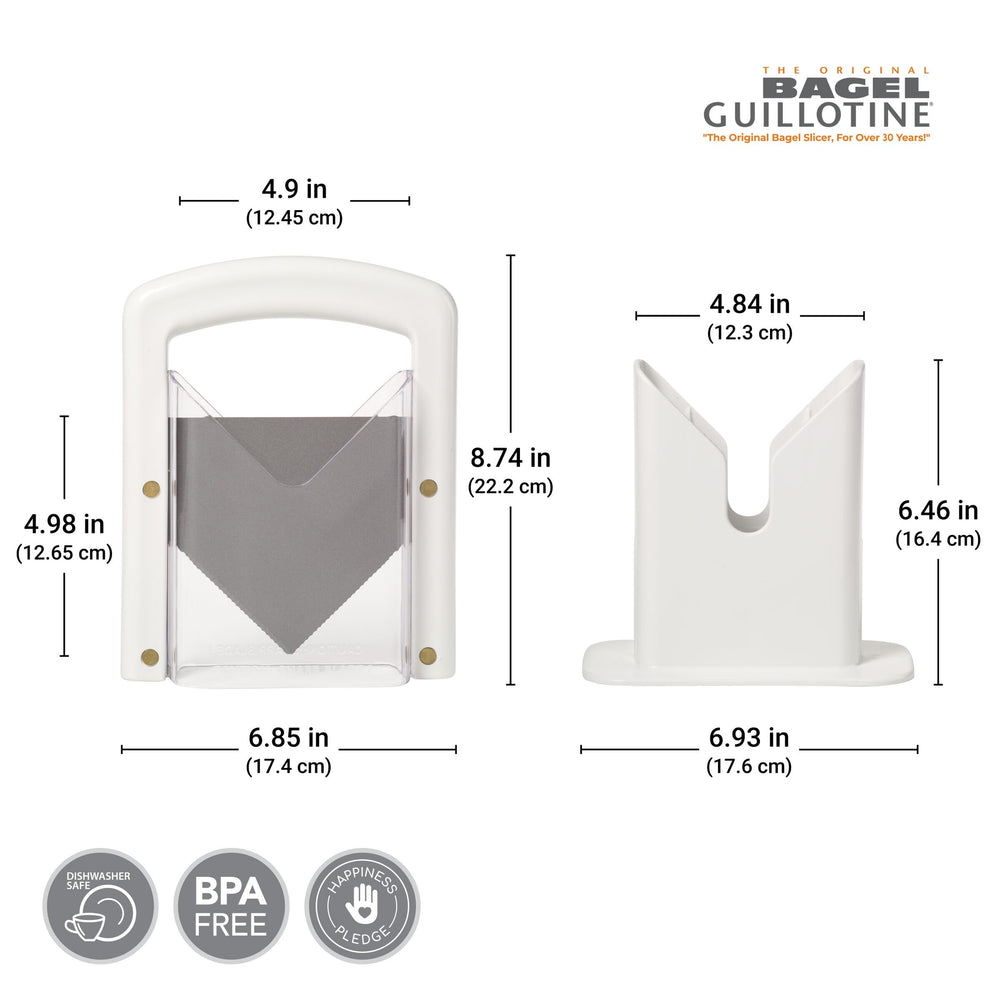 Hoan safety shield cradle keeps fingers safe during slicing.