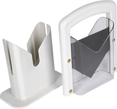 Hoan wide cradle fits muffins, buns, and rolls for uniform slices.