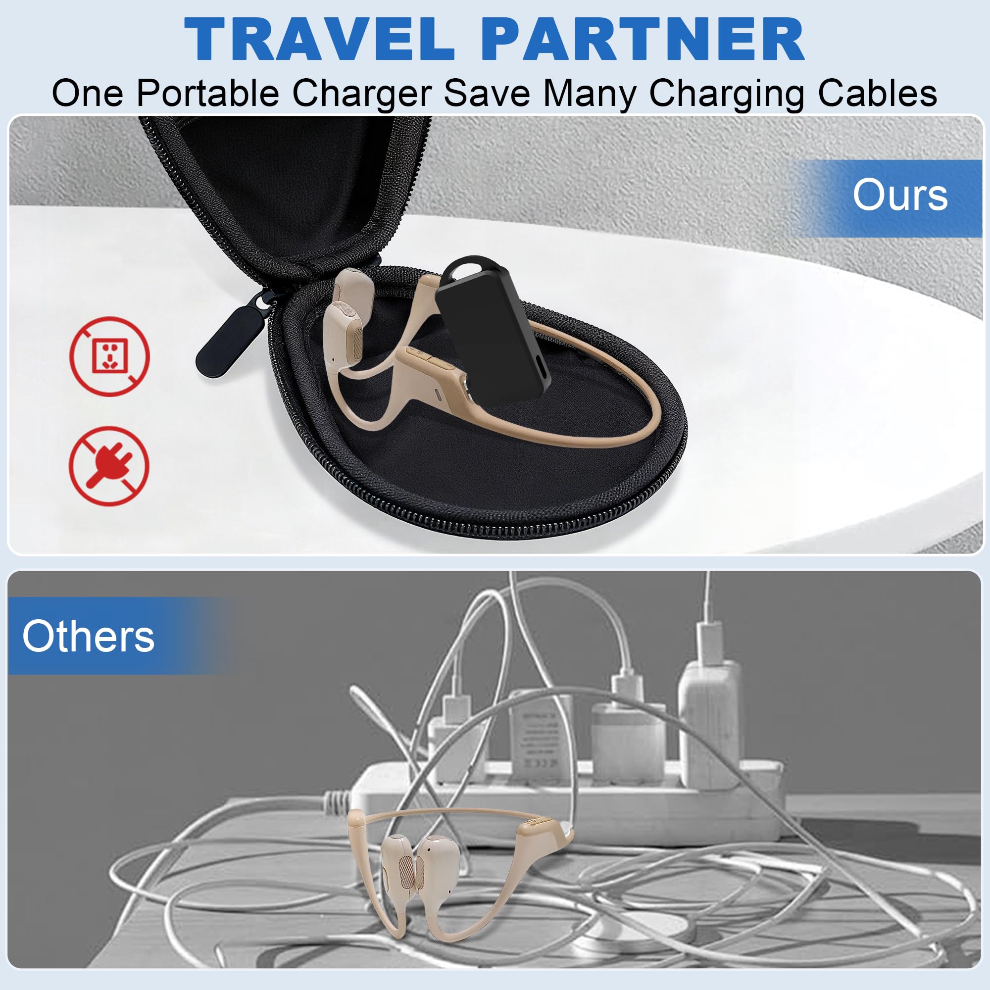 Hoephoell travel-ready compact power solution for Shokz headphones