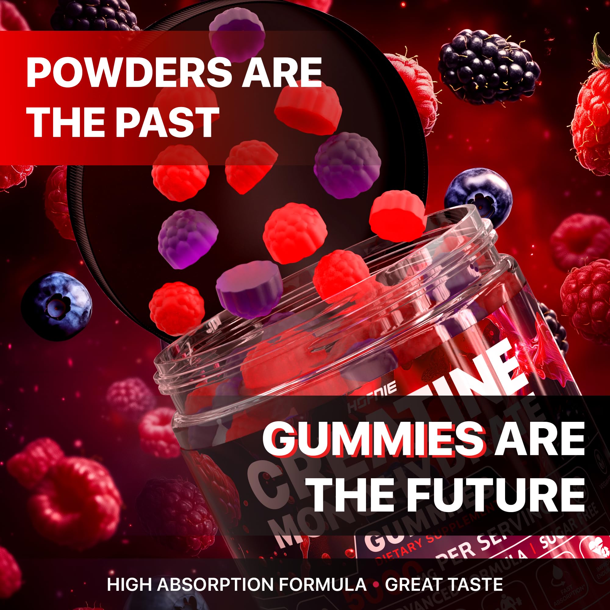 Hofnie gummies with fruit visuals convey flavor and easy daily use